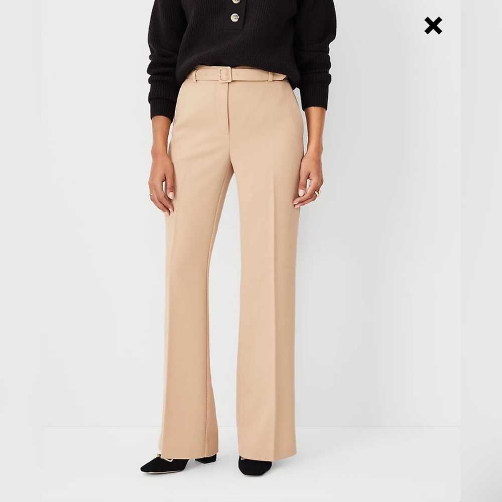 Ann Taylor Petite Belted Boot Pant in Stretch Twill - Size Petite 00